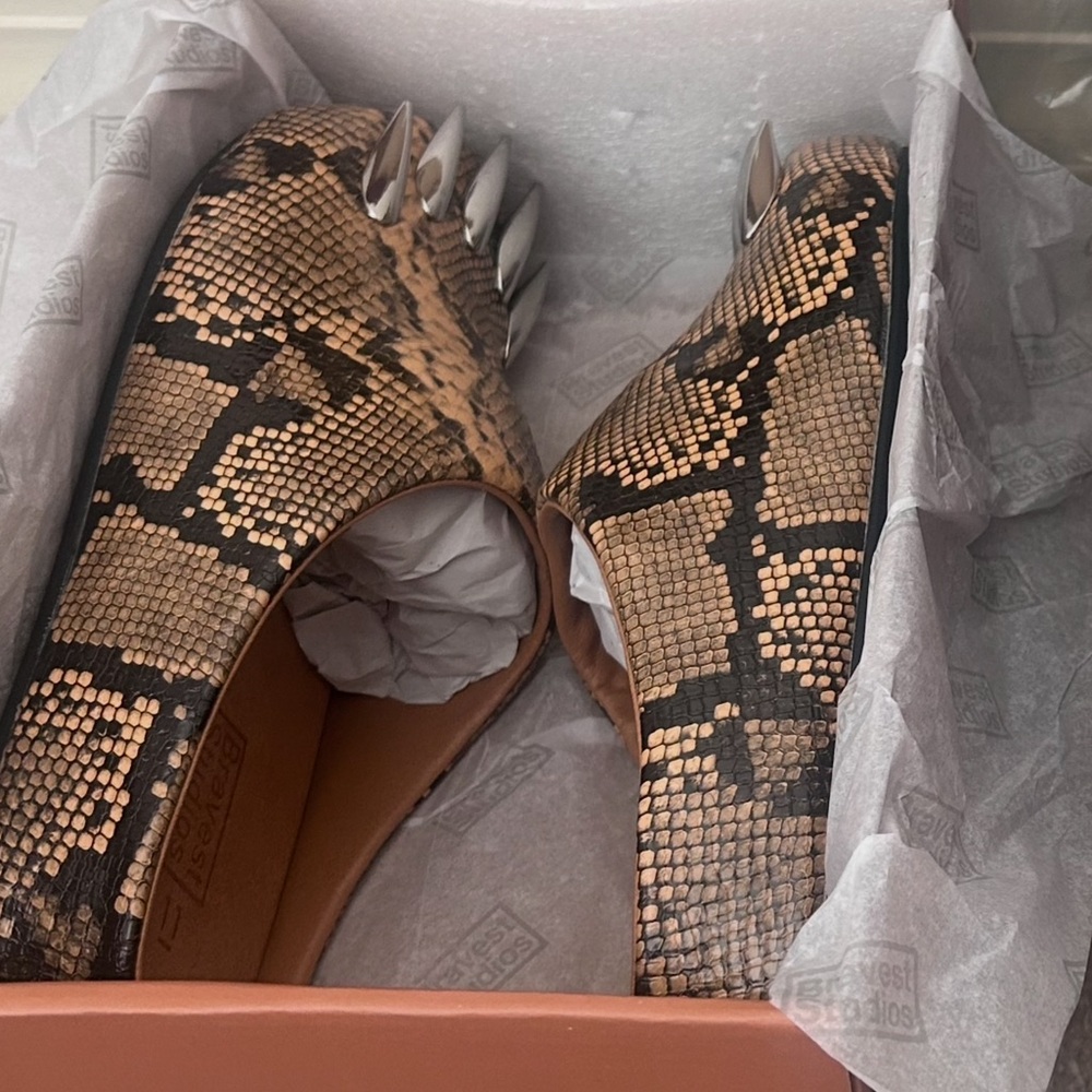 Snakeskin Claw Mules - Picture 4 of 4